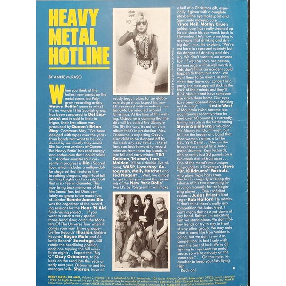 Heavy Metal Hit Mag AC\DC 1985 Vol 2 No 16 Giant Poster Grim Reaper Malmsteen f6 - Picture 4 of 4